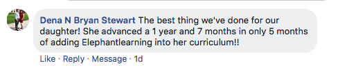 Screenshot of testimonial from Dena and Bryan on Facebook