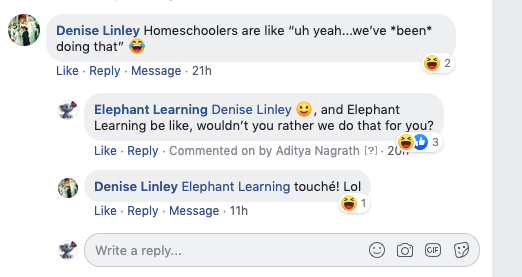 Screenshot of testimonial from Denise on Facebook
