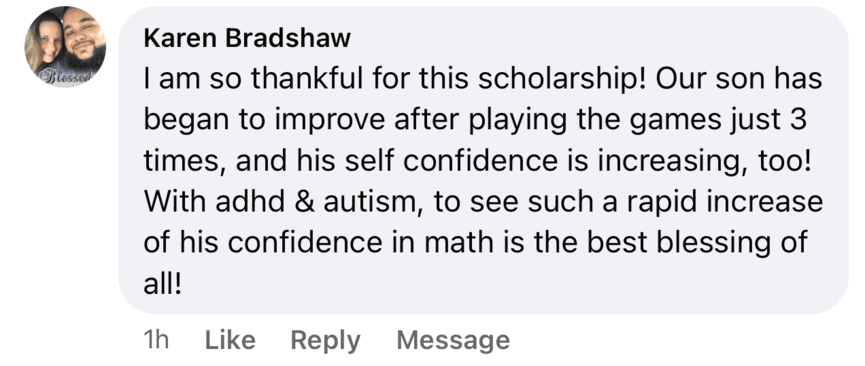 Screenshot of testimonial from Karen on Facebook