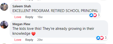 Screenshot of testimonial from Megan from Facebook