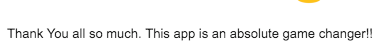 Screenshot of testimonial from via Email