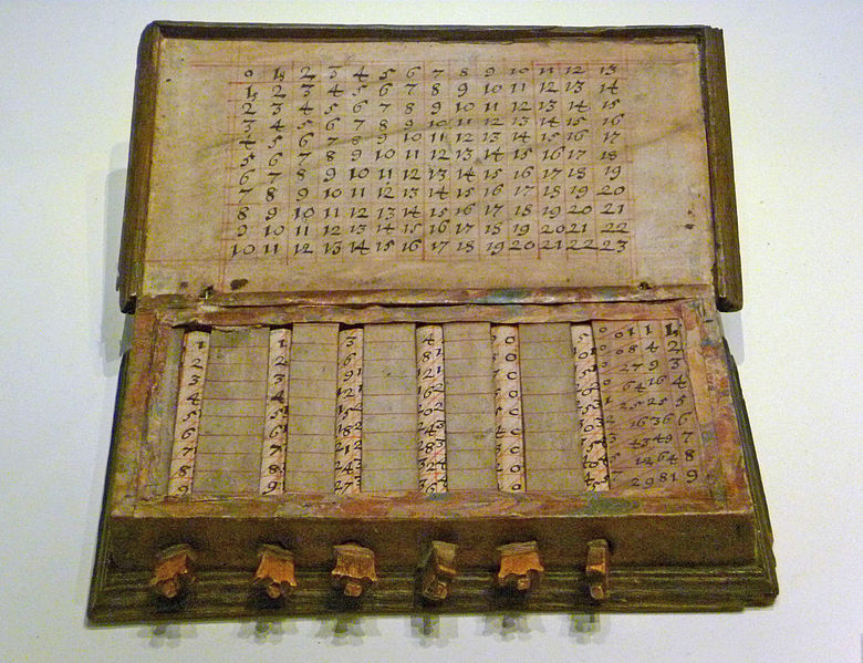 John Napier's Bones calculating table from around 1680